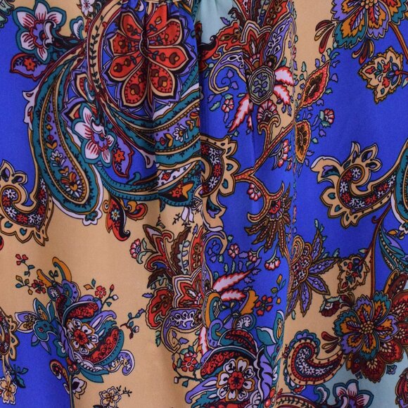 Spense Women's Paisley Open Bell Sleeve Oversized Multicolor Blouse Top - Size L - Picture 6 of 9